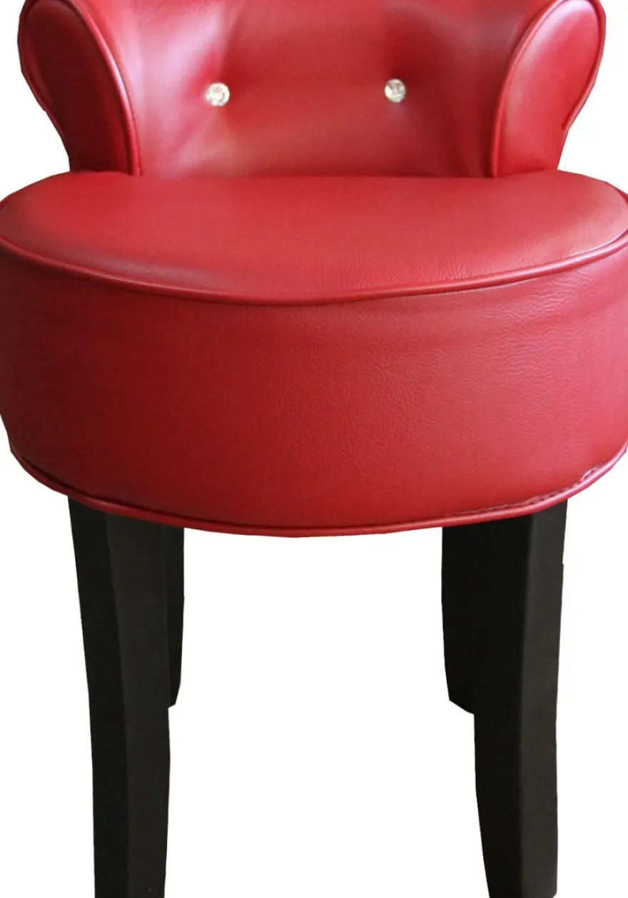 Casa Padrino Designer Hocker Boston Schwarz/Schwarz mit Bling Bling Steinen - Barock Schminktisch Stuhl 45 x 45 x 56 cm