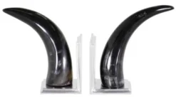 Casa Padrino Designer Horn Buchstützen 2er Set - Luxus Kollektion