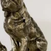 Casa Padrino Designer Hund Mops Antik Silber H. 27 cm - Polyresin Deko Skulptur - Edel & Prunkvoll