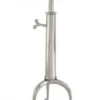 Casa Padrino Designer Industrial Design Beistelltisch höhenverstellbar Silber - Edelstahl & Glas, H: 63-76 cm, Ø 40 cm