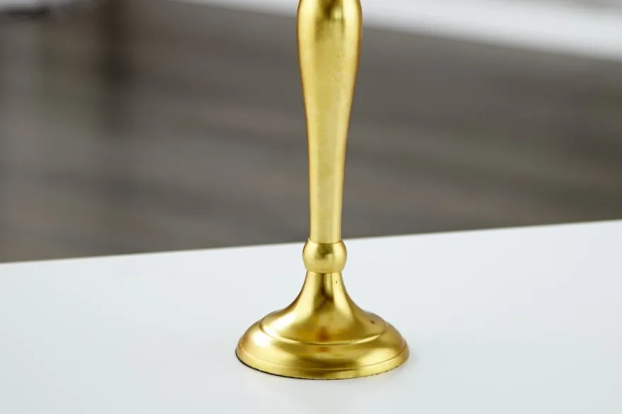 Casa Padrino Designer Kerzenhalter Gold Shine aus poliertem Aluminium, 5-armig, Höhe 40 cm
