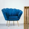 Casa Padrino Designer Kinder Samt Sessel Blau / Messingfarben 96 x 79 x H. 78 cm - Luxus Kindermöbel