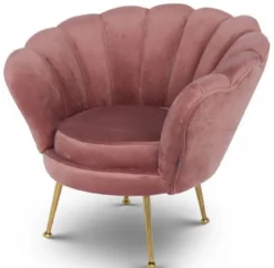 Casa Padrino Designer Kinder Samt Sessel Rosa / Messingfarben 96 x 79 x H. 78 cm - Luxus Kindermöbel