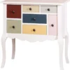Casa Padrino Designer Kommode mit 7 Schubladen Weiss / Mehrfarbig 80 x 48 x H. 82 cm - Landhausstil Möbel