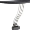 Casa Padrino Designer Konsole Schwarz / Silber 99 x 35 x H. 77,5 cm - Marmor Konsolentisch mit Edelstahl Gestell - Designer Möbel - Luxus Qualität
