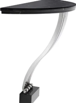 Casa Padrino Designer Konsole Schwarz / Silber 99 x 35 x H. 77,5 cm - Marmor Konsolentisch mit Edelstahl Gestell - Designer Möbel - Luxus Qualität