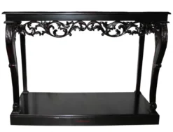 Casa Padrino Designer Konsolentisch Schwarz Antik Stil Barock Möbel 90 x 119 x 45 cm