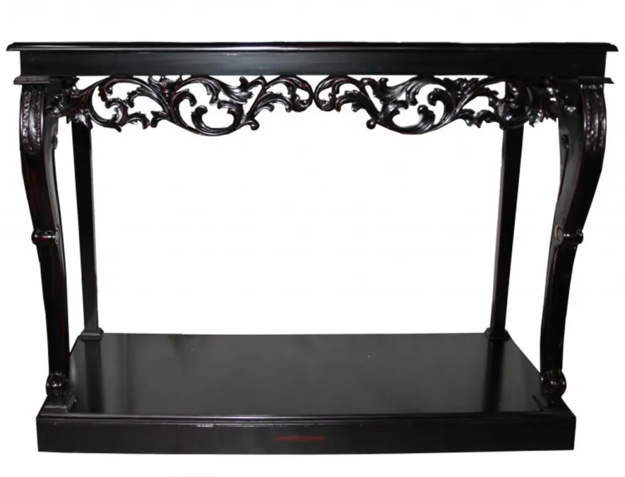 Casa Padrino Designer Konsolentisch Schwarz Antik Stil Barock Möbel 90 x 119 x 45 cm