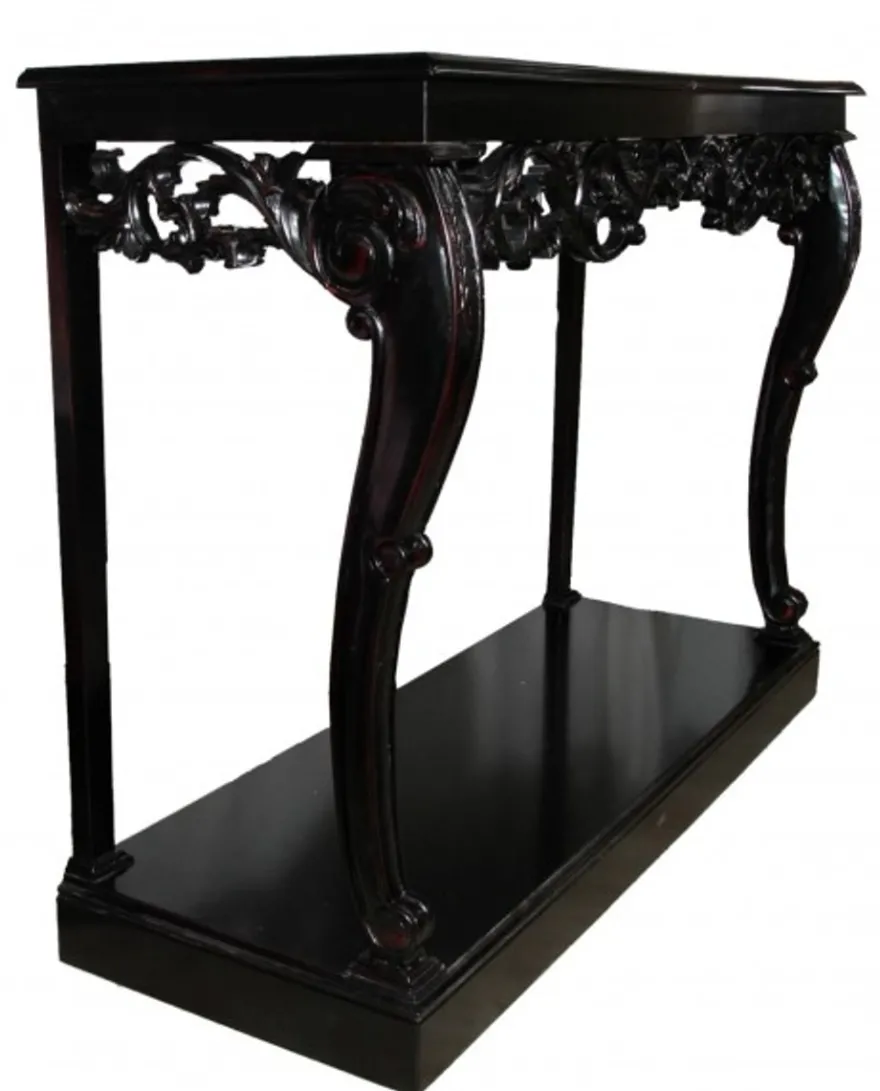 Casa Padrino Designer Konsolentisch Schwarz Antik Stil Barock Möbel 90 x 119 x 45 cm