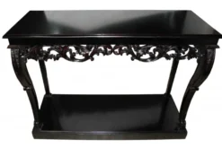 Casa Padrino Designer Konsolentisch Schwarz Antik Stil Barock Möbel 90 x 119 x 45 cm