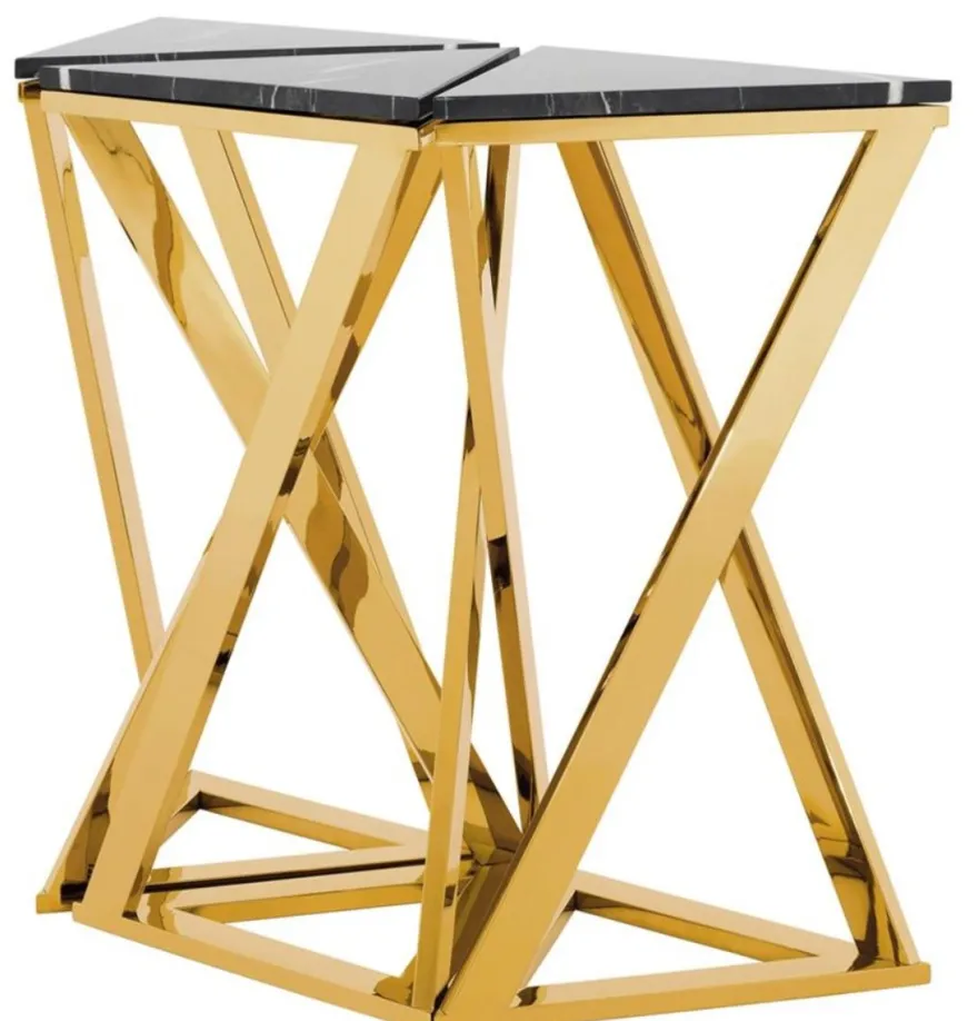 Casa Padrino Designer Konsole 3er Set Gold 95 x 41 x H. 80,5 cm - Luxus Kollektion