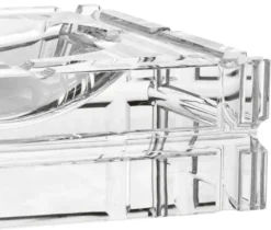 Casa Padrino Designer Kristallglas Aschenbecher 21 x 21 x H. 6,7 cm - Luxus Edition