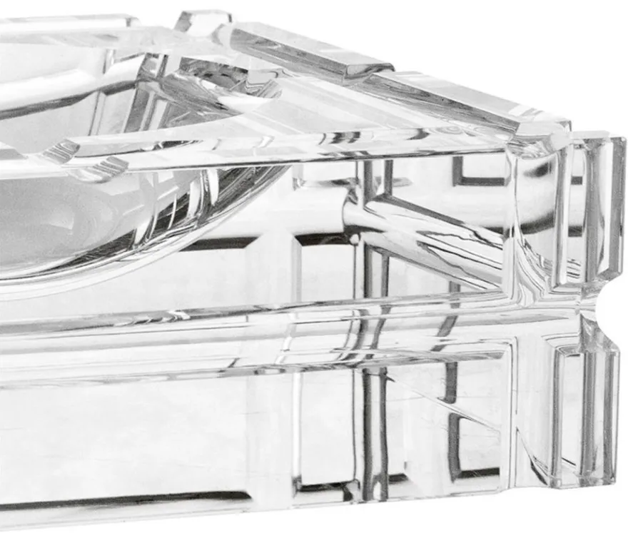 Casa Padrino Designer Kristallglas Aschenbecher 21 x 21 x H. 6,7 cm - Luxus Edition