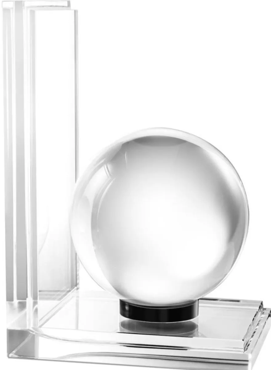 Casa Padrino Designer Kristallglas Buchstützen 2er Set - Luxus Kollektion