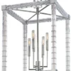 Casa Padrino Designer Kronleuchter Silber 47 x 47 x H. 70 cm - Moderner Luxus Kristallglas Kronleuchter