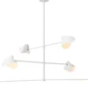 Casa Padrino Designer Kronleuchter Weiß / Antik Messingfarben 180 x 180 x H. 84,5 cm - Eleganter Kronleuchter im 50er Jahre Stil - Luxus Kollektion