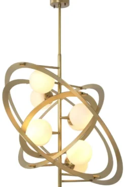 Casa Padrino Designer Kronleuchter Antik Messing / Weiß 92 x 80 x H. 80 cm - Luxus Qualität