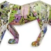 Casa Padrino Designer Kunstharz Dekofigur Leopard Bunt 66 x 13,6 x H. 24,6 cm - Wohnzimmer Deko Skulptur - Deko Accessoires