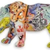 Casa Padrino Designer Kunstharz Dekofigur Nashorn Bunt 31,9 x 13 x H. 16,8 cm - Wohnzimmer Deko Skulptur - Deko Accessoires