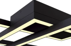 Casa Padrino Designer LED Deckenleuchte Schwarz 78 x 68 x H. 8 cm - Luxus Kollektion