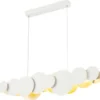 Casa Padrino Designer LED Hängeleuchte Weiß / Gold 82 x 8 x H. 38 cm - Luxus Pendelleuchte