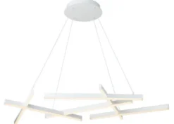 Casa Padrino Designer LED Hängeleuchte Weiß 101 x 66 x H. 5,5 cm - Luxus Kollektion