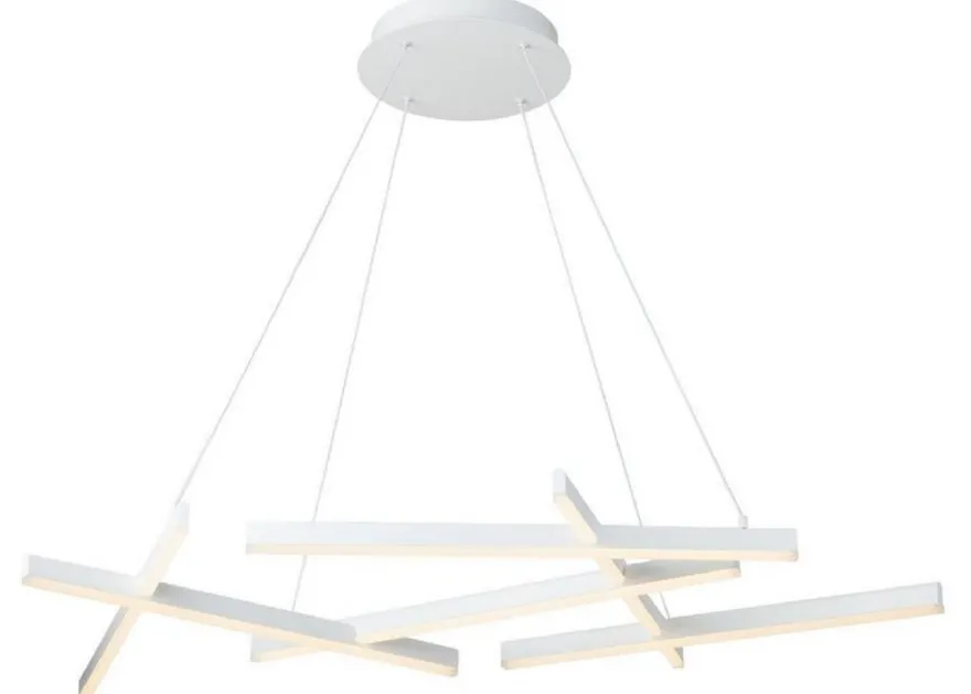Casa Padrino Designer LED Hängeleuchte Weiß 101 x 66 x H. 5,5 cm - Luxus Kollektion