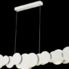 Casa Padrino Designer LED Hängeleuchte Weiß / Silber 150 x 8 x H. 38 cm - Luxus Kollektion