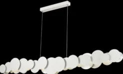 Casa Padrino Designer LED Hängeleuchte Weiß / Silber 150 x 8 x H. 38 cm - Luxus Kollektion