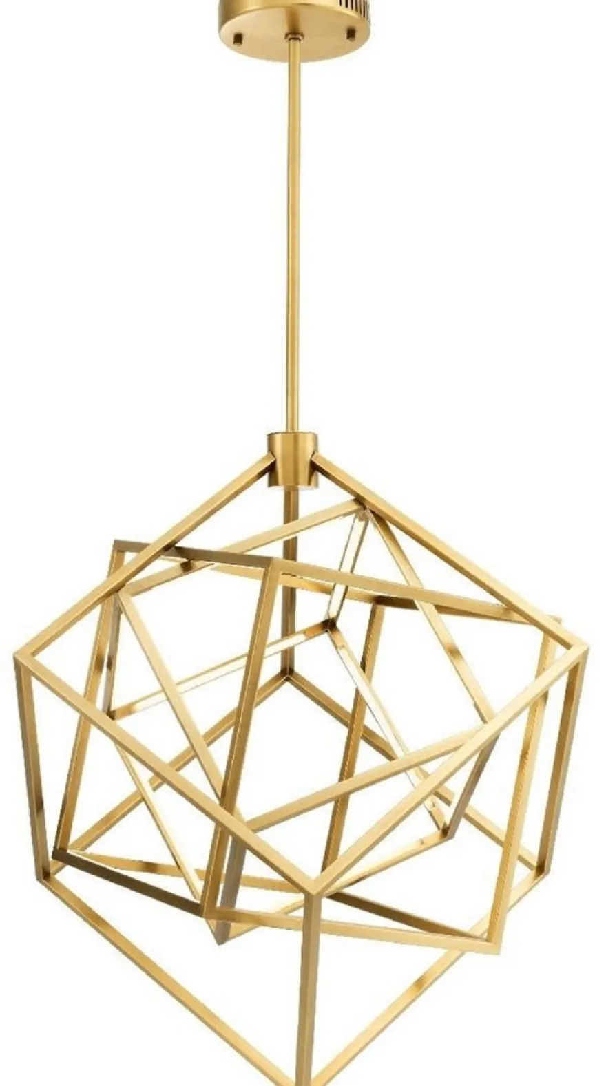 Casa Padrino Designer LED Kronleuchter Antik Messingfarben 82 x 78 x H. 82 cm - Moderner Luxus Kronleuchter - Luxus Möbel