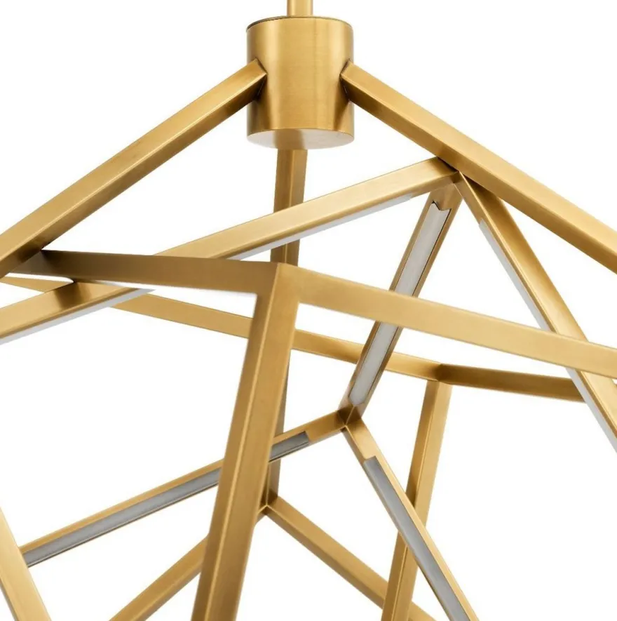 Casa Padrino Designer LED Kronleuchter Antik Messingfarben 82 x 78 x H. 82 cm - Moderner Luxus Kronleuchter - Luxus Möbel