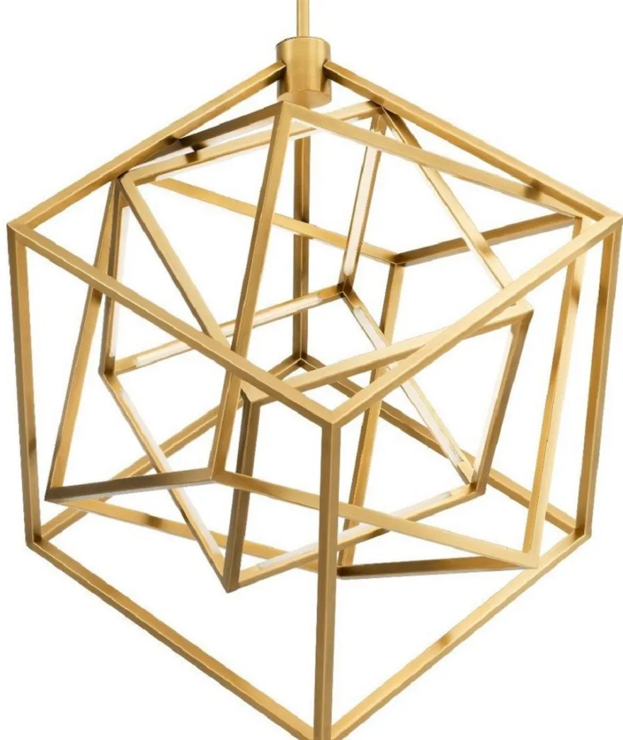 Casa Padrino Designer LED Kronleuchter Antik Messingfarben 82 x 78 x H. 82 cm - Moderner Luxus Kronleuchter - Luxus Möbel