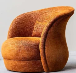 Casa Padrino Designer Lounge Sessel Orange 82 x 100 x H. 80 cm - Wohnzimmer Sessel - Hotel Sessel - Luxus Qualität