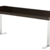 Casa Padrino Designer Luxus Esstisch Eukalyptus Furnier Braun Hochglanz und Edelstahl Chrom 220 x 100 x H. 78 cm