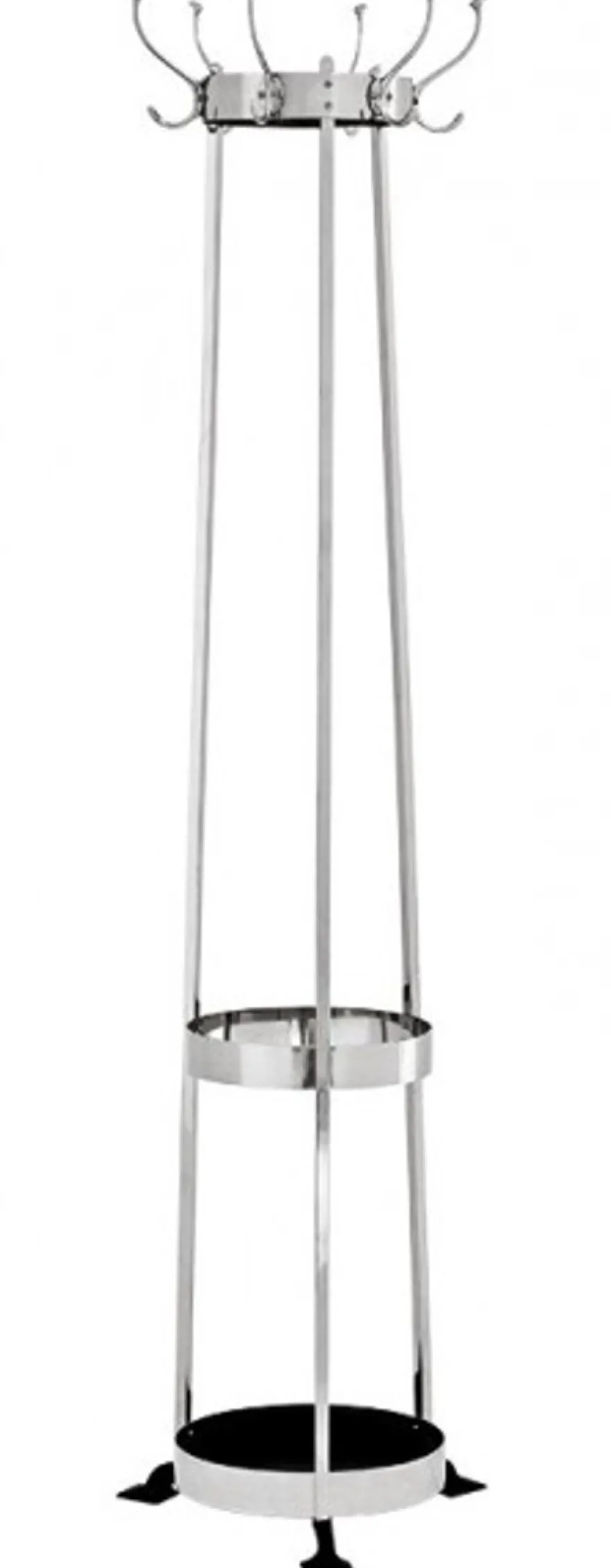 Casa Padrino Designer Luxus Garderobenständer mit Schirmständer Circle Silver - Vernickeltes Aluminium, Silber, 180 cm