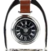 Casa Padrino Designer Luxus Horsebit Echtleder Messing vernickelt 18 x 5 x H. 24,5 cm - Edel & Prunkvoll