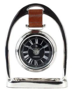 Casa Padrino Designer Luxus Horsebit Echtleder Messing vernickelt 18 x 5 x H. 24,5 cm - Edel & Prunkvoll