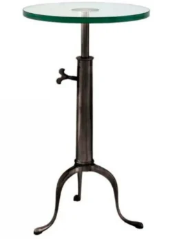 Casa Padrino Designer Luxus Industrial Design Beistelltisch höhenverstellbar bronzefarben, Höhe 63-76 cm, Durchmesser 40 cm