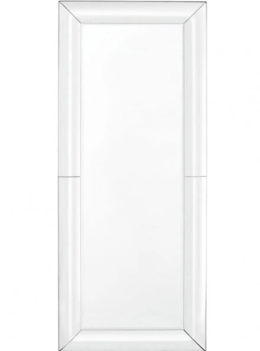 Casa Padrino Designer Luxus Wandspiegel 80 x 190 cm - Hochwertiger Spiegel in Gold/Silber Optik