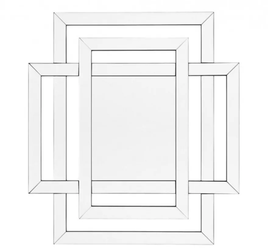 Casa Padrino Designer Luxus Wandspiegel - Spiegelglas und MDF - 100 x H 110 cm