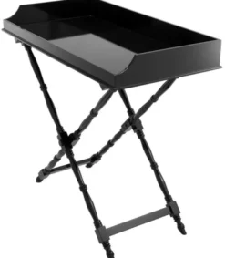 Casa Padrino Designer Mahagoni Tablett Schwarz 110 x 56 x H. 103 cm - Luxus Serviertablett