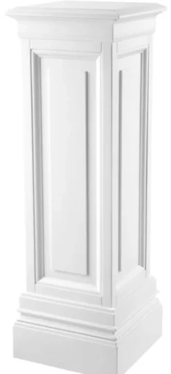 Casa Padrino Designer Mahagoni Säule Weiß 33 x 33 x H. 100 cm - Luxus Beistelltisch