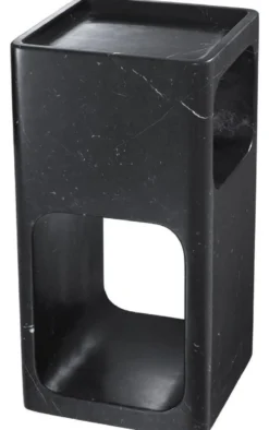 Casa Padrino Designer Marmor Beistelltisch Schwarz 28 x 28 x H. 55 cm - Wohnzimmermöbel - Designer Möbel