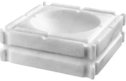 Casa Padrino Designer Marmor Aschenbecher Weiß 21 x 21 x H. 7 cm - Limited Edition