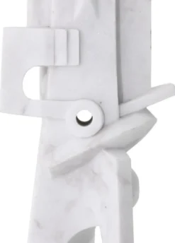 Casa Padrino Designer Marmor Skulptur Weiß 26 x 24 x H. 91 cm - Edle Dekofigur - Marmorfigur - Wohnzimmer Deko Accessoires