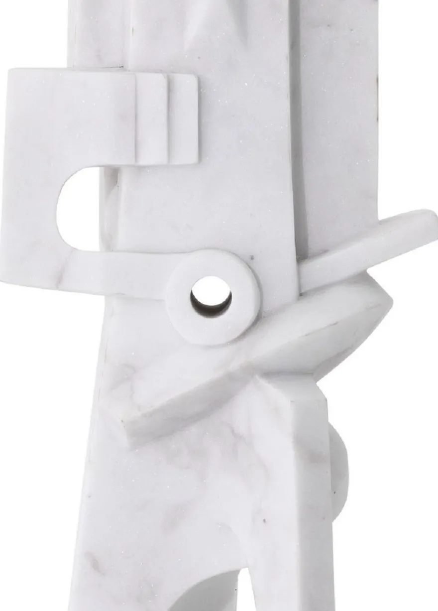 Casa Padrino Designer Marmor Skulptur Weiß 26 x 24 x H. 91 cm - Edle Dekofigur - Marmorfigur - Wohnzimmer Deko Accessoires