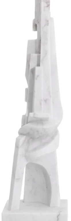 Casa Padrino Designer Marmor Skulptur Weiß 26 x 24 x H. 91 cm - Edle Dekofigur - Marmorfigur - Wohnzimmer Deko Accessoires