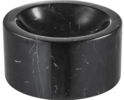 Casa Padrino Designer Marmor Schale Schwarz 15 x H. 8 cm - Luxus Kollektion