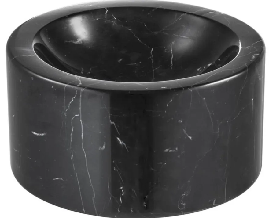 Casa Padrino Designer Marmor Schale Schwarz 15 x H. 8 cm - Luxus Kollektion