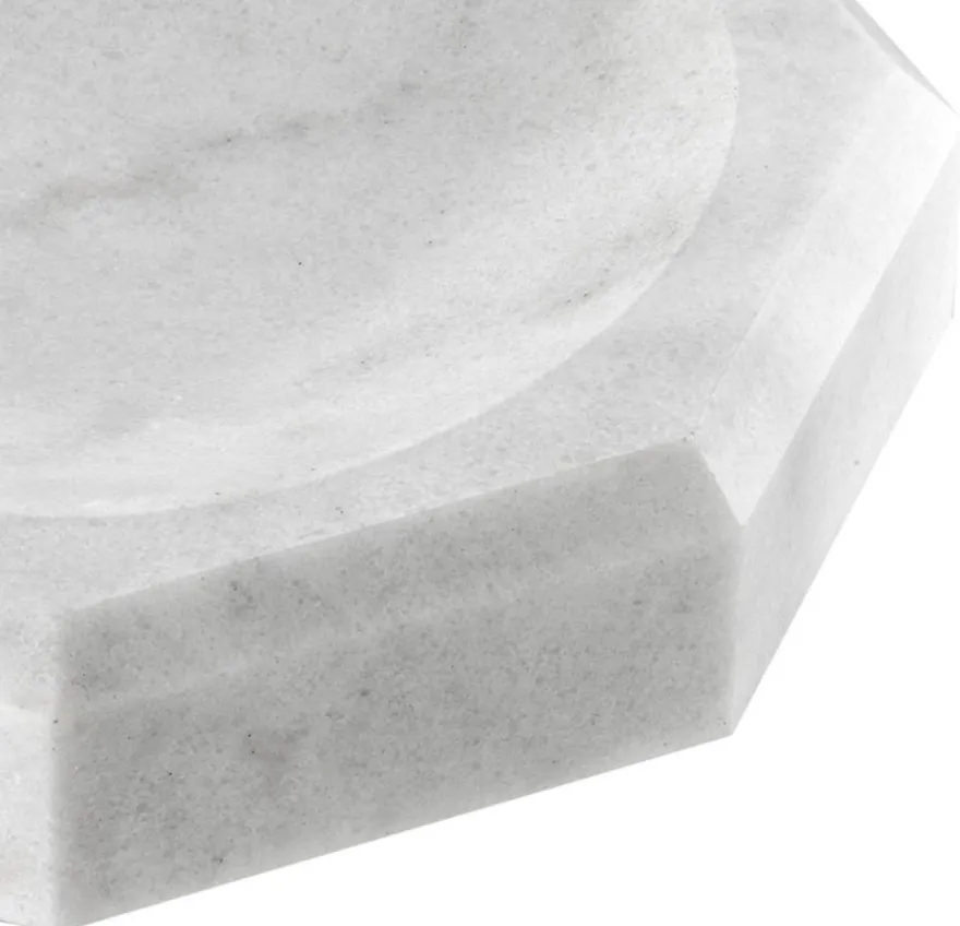 Casa Padrino Designer Marmor Schale Weiß 25 x 25 x H. 7 cm - Luxus Qualität